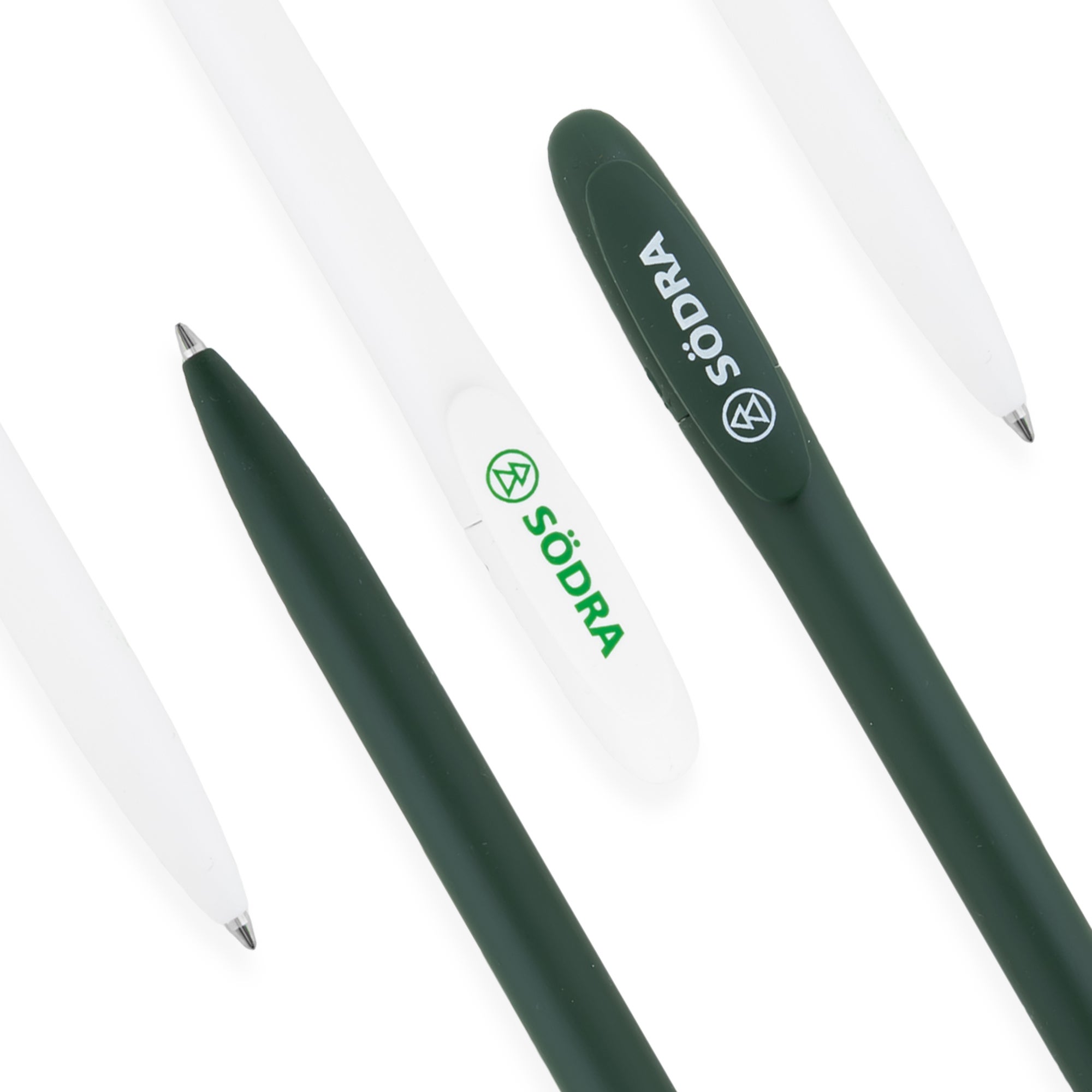 grön och vit penna med södra logga