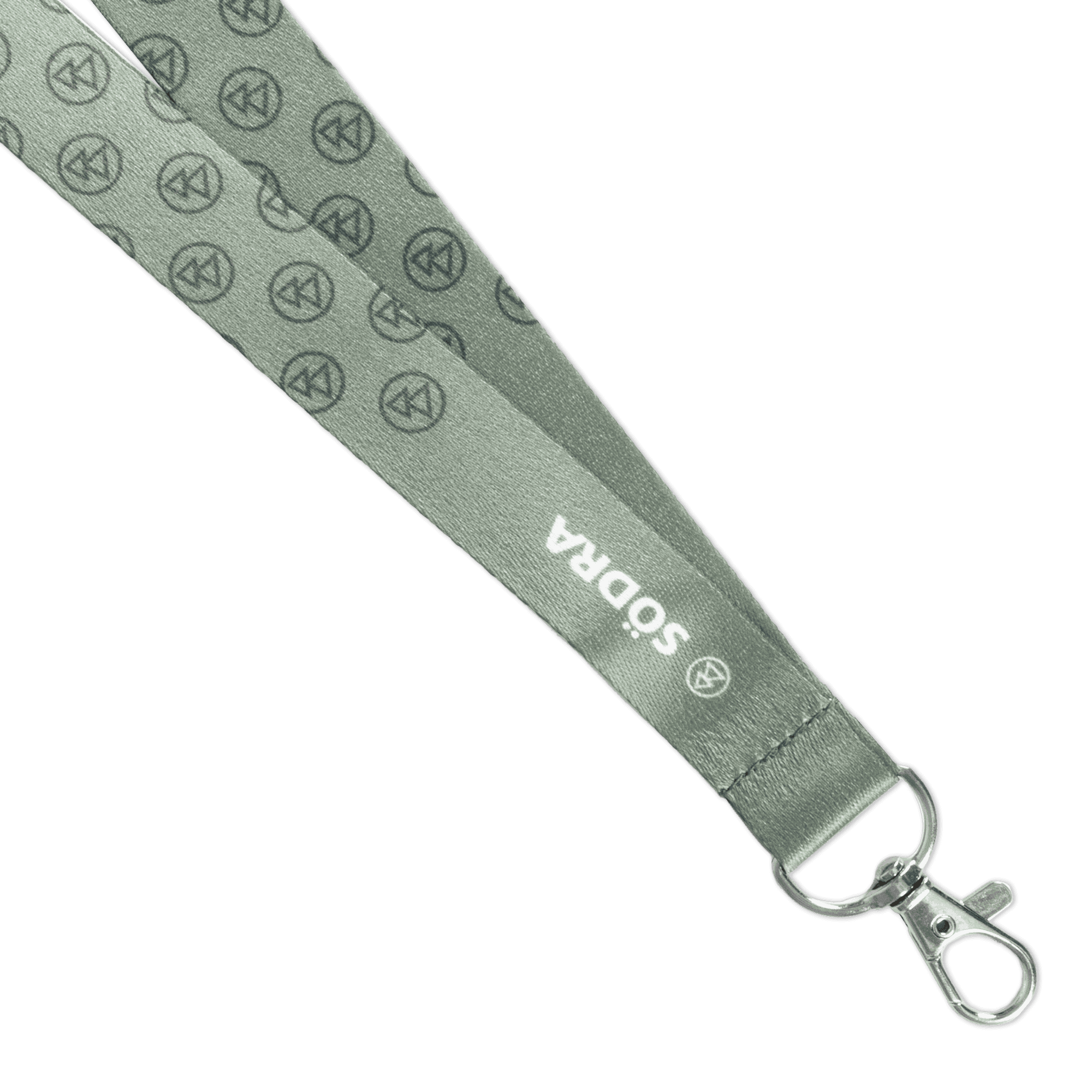 grönt nyckelband med södra logga i närbild