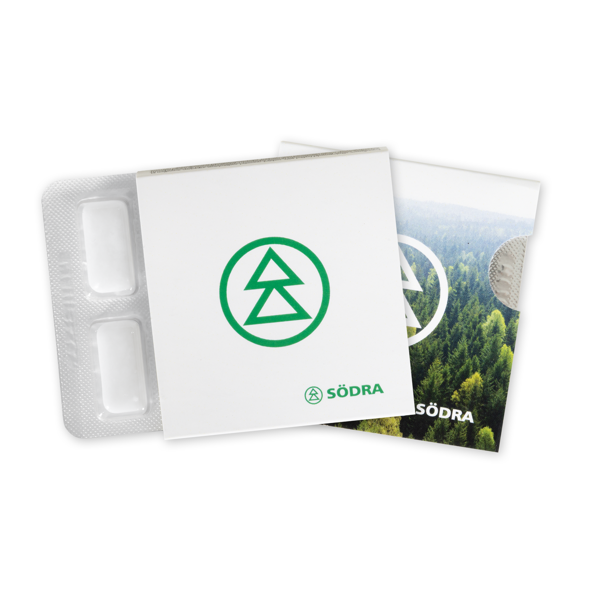 tuggummi i förpackning med grön södra logga