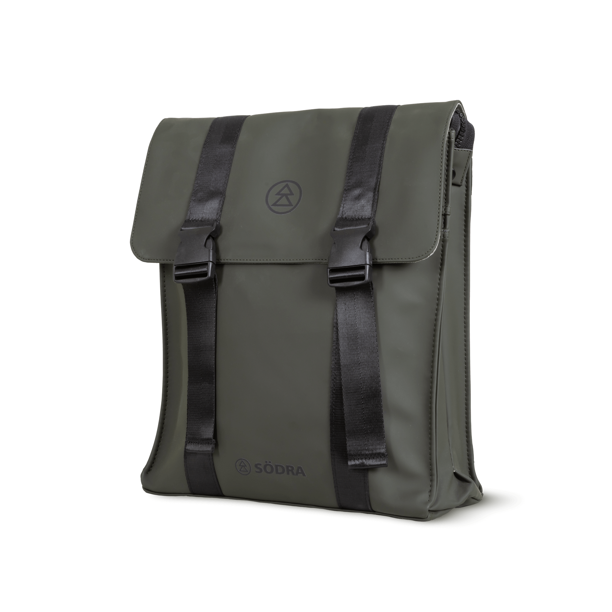 grön södraryggsäck med präglad logga